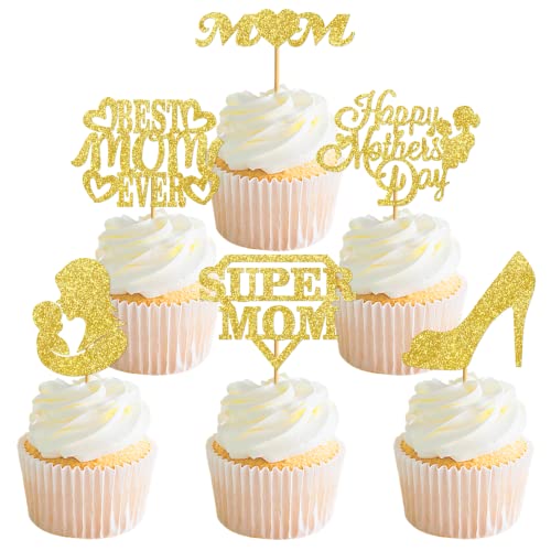 Cupcake-Topper "Happy Mother's Day", 24 Stück von TTDQ