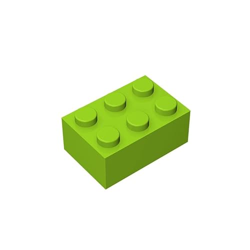 100 Stück 2x3 Bricks Backstein Zapfen 3002, kompatibel mit Lego, Farben： Gras-Grün von TTEHGB TOY