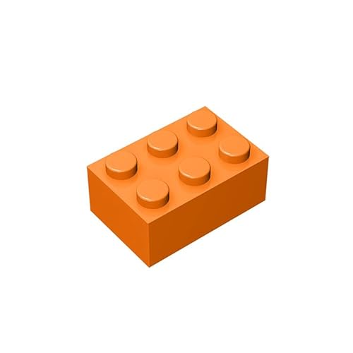 200 Stück 2x3 Bricks Backstein Zapfen 3002, kompatibel mit Lego, Farben： orange von TTEHGB TOY