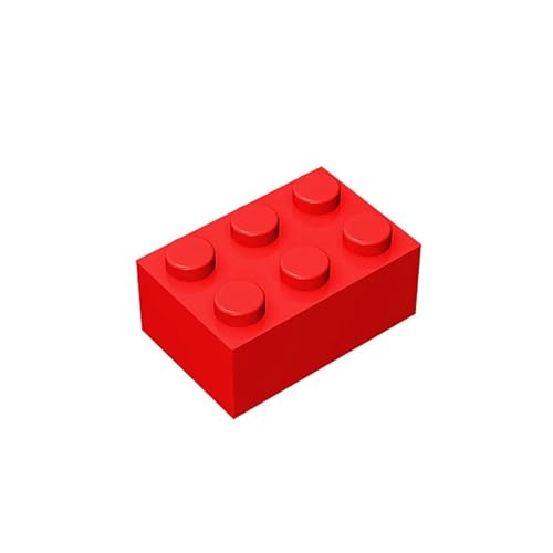 300 Stück 2x3 Bricks Backstein Zapfen 3002, kompatibel mit Lego, Farben： Rot von TTEHGB TOY