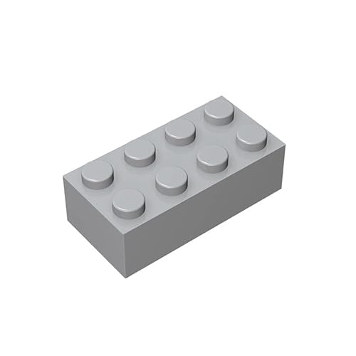 500 Steine 2x4 Klassische Steine, kompatibel mit Lego Top-Marken, MOC-Enthusiasten, Farben:Light Gray von TTEHGB TOY