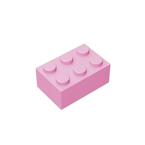 Classic Bulk Brick Block 2x3, 100 Stück Pfirsichroter Ziegelstein 2x3, kompatibel mit Lego-Teilen und Teilen 3002, kreatives Spielset – kompatibel mit den wichtigsten Marken (Farbe: Rosa) von TTEHGB TOY
