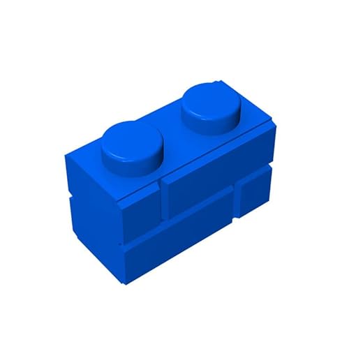 Klassische Gebäude Massensteine ​​1 x 2, Kompatibel mit lego und Allen Großen Markenteilen und stücken 98283,Blau Mauerwerks Kontur Ziegel (200 Stück) von TTEHGB TOY