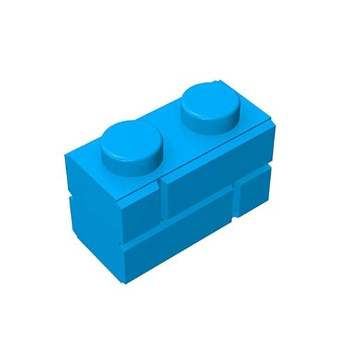 Klassische Gebäude Massensteine ​​1 x 2, Kompatibel mit lego und Allen Großen Markenteilen und stücken 98283,Dunkle Azurblau Mauerwerks Kontur Ziegel (100 Stück) von TTEHGB TOY