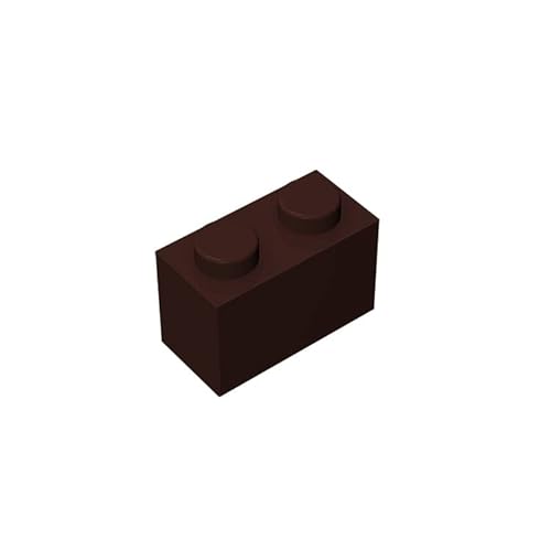 Klassische Steine 1x2, 100 große Steine, kompatibel mit LEGO und Pieces 3004, kreatives Spielset – 100% kompatibel mit allen großen Steinmarken, Farben:Brown Jujube von TTEHGB TOY