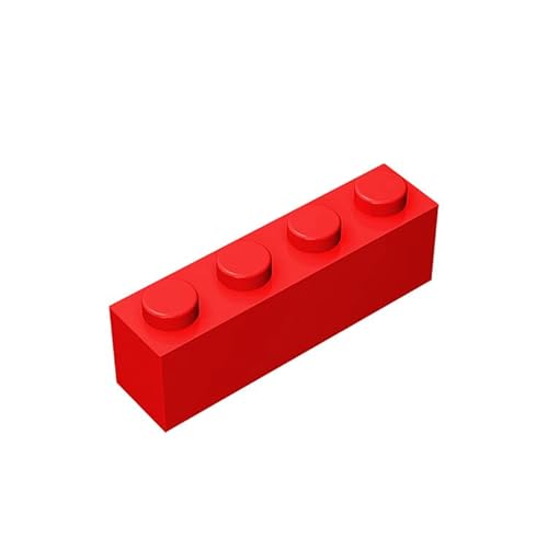 Klassische Steine 1x4, 100 Stück, kompatibel mit Lego, Farben:Red von TTEHGB TOY