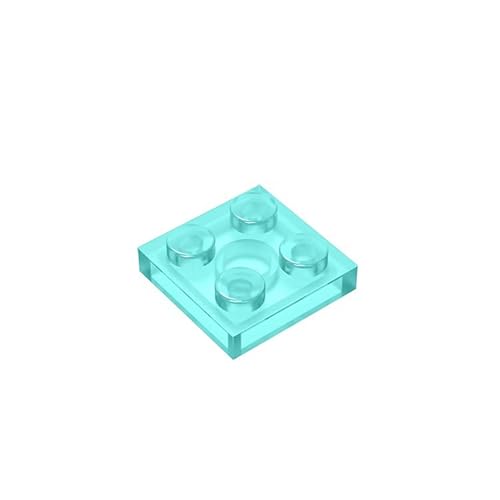 TTEHGB TOY Klassische Bauplatte 2x2 Platte, 100 Stück Kompatibel mit Teilen 3022, kreatives Spielset – 100% kompatibel mit Allen großen Ziegel Marken (Farbe: Transparent Hellblau) von TTEHGB TOY