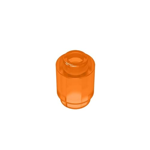 TTEHGB TOY Klassische Ziegelblock Masse, 1x1 Transparent Orange Runden Ziegelstein 100 Stück, Kompatibel mit Teilen 3062 und Allen Großen Marken (Farbe: Transparent Orange) von TTEHGB TOY