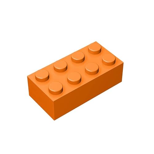 TTEHGB TOY Klassischer Bulk Brick Block 2x4, 100 Teiliger Baustein Orange, Kompatibel mit Teilen 3001, Kreatives Spielset – Kompatibel mit Großen Marken von TTEHGB TOY