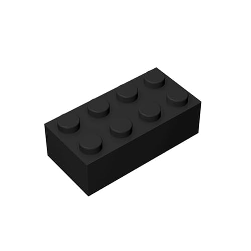 TTEHGB TOY Klassischer Bulk Brick Block 2x4, 100 Teiliger Baustein Schwarz, Kompatibel mit Teilen 3001, Kreatives Spielset – Kompatibel mit Großen Marken von TTEHGB TOY