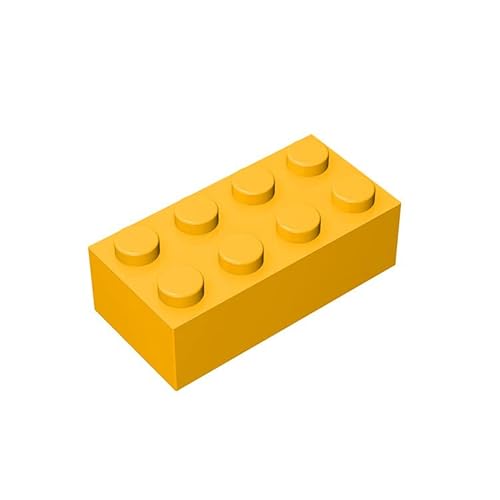 TTEHGB TOY Klassischer Bulk Brick Block 2x4, 200 Teiliger Baustein, Tiefgelb, Kompatibel mit Teilen 3001, Kreatives Spielset – Kompatibel mit Großen Marken von TTEHGB TOY