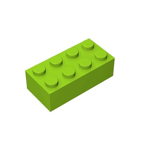 TTEHGB TOY Klassischer Großziegelblock 2x4, 100 Teiliger Baustein in Grasgrün, Kompatibel mit Teilen 3001, Kreatives Spielset – Kompatibel mit Großen Marken von TTEHGB TOY