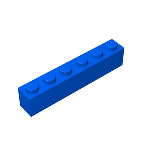 TTEHGB TOY Klassischer Ziegelblock 1x6, 200 Stück, Blau Ziegelstein 1x6, kompatibel mit den Teilen 3009, kreatives Spielset – kompatibel mit großen Marken (Farbe: Blau) von TTEHGB TOY