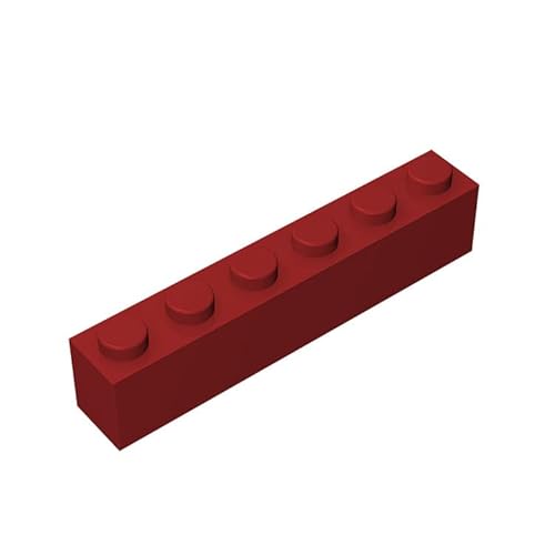 TTEHGB TOY Klassischer Ziegelblock 1x6, 300 Stück Persimmonroter Ziegel 1x6, kompatibel mit den Teilen 3009, kreatives Spielset – kompatibel mit großen Marken (Farbe: Dunkel Rot) von TTEHGB TOY