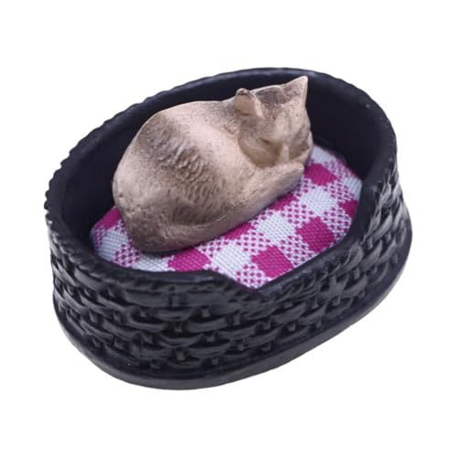 TTETTZ 1:12 Mini Kitty Dekor mit Katzennest. Realistisches Mini Katzen Dekor Als Geschenk von TTETTZ