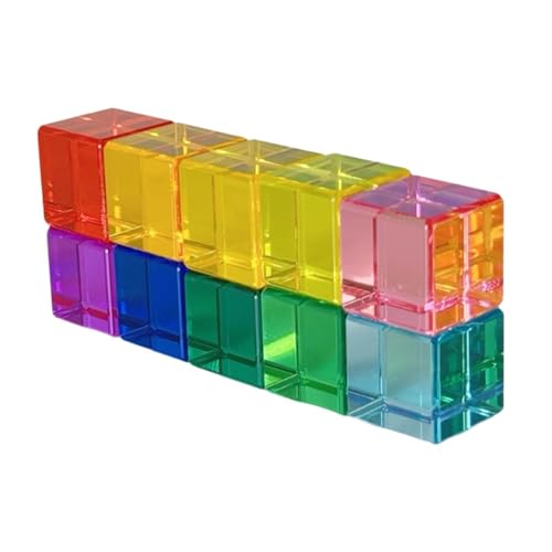 TTETTZ 20 Stücke Regenbogen Bauklötze Würfel Stapelspiel Kreatives Lernspielzeug Aus Acryl für Sensoriktraining für Jungen Und Mädchen, 10 Stück TTETTZ 20 Stücke Regenbogen Bauklötze Würfel Stapelspiel Kreatives Lernspielzeug Aus Acryl für Sensoriktraining für Jungen Und Mädchen, 10 Stück von TTETTZ