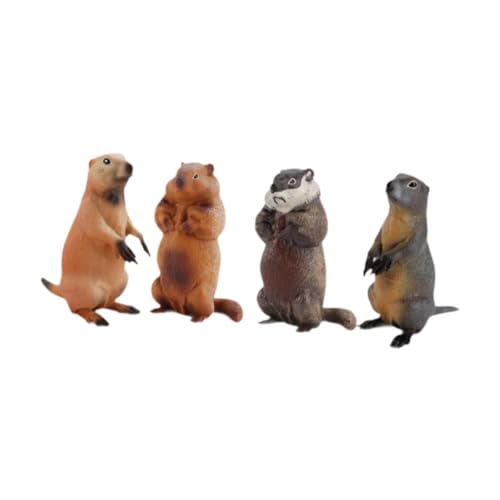 TTETTZ 4 Stück Murmeltiere Actionfiguren Wildtierstatuen für Partygeschenke von TTETTZ