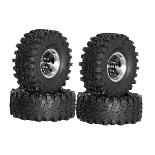 TTETTZ 4X RC Reifen Und Räder Set für RC Crawler Fahrzeuge Rad Hubs für Axial 1:10 Modelle, Schwarz von TTETTZ