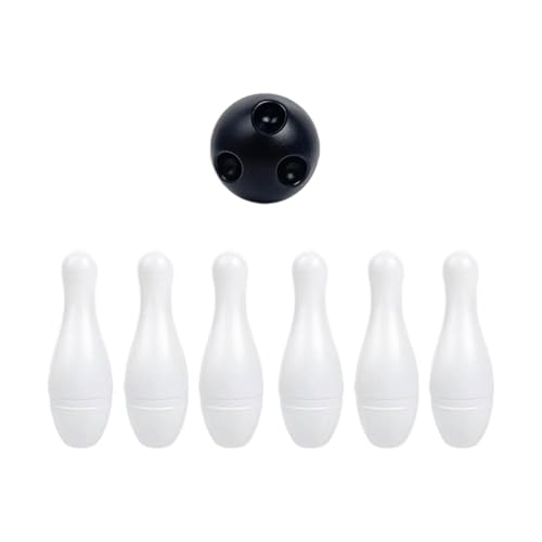 TTETTZ 6 Teiliges Bowling Spielzeug für Kinder mit Ball Und Kegeln Zur Förderung Der Hand Auge Koordination für Indoor Und Outdoor, Weiß TTETTZ 6 Teiliges Bowling Spielzeug für Kinder mit Ball Und Kegeln Zur Förderung Der Hand Auge Koordination für Indoor Und Outdoor, Weiß von TTETTZ