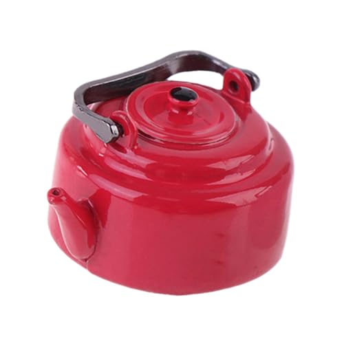TTETTZ Detaillierte Mini Teekanne Aus Metall für Puppenhaus Küchenaccessoires Realistisches Spielzeug für Modellbau Und Rollenspiele, Rot TTETTZ Detaillierte Mini Teekanne Aus Metall für Puppenhaus Küchenaccessoires Realistisches Spielzeug für Modellbau Und Rollenspiele, Rot von TTETTZ