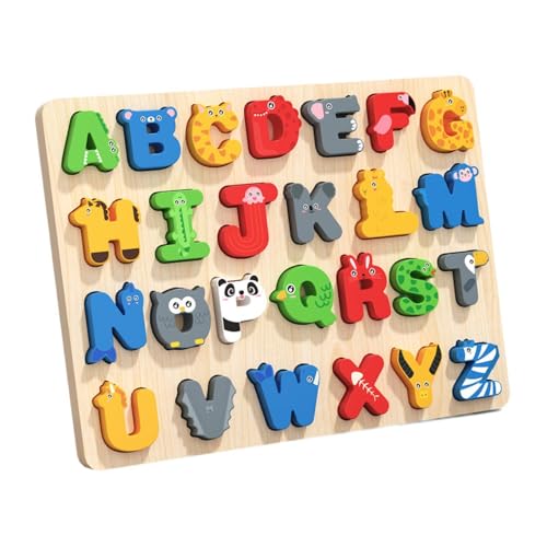 TTETTZ Holzpuzzle Steckpuzzle Lernspiel Und Zahlen Lernspielzeug Als Brettspiel Zur Förderung Der Feinmotorik Und Zum Erkennen von Buchstaben für Kinder Ab, Alphabet TTETTZ Holzpuzzle Steckpuzzle Lernspiel Und Zahlen Lernspielzeug Als Brettspiel Zur Förderung Der Feinmotorik Und Zum Erkennen von Buchstaben für Kinder Ab, Alphabet von TTETTZ