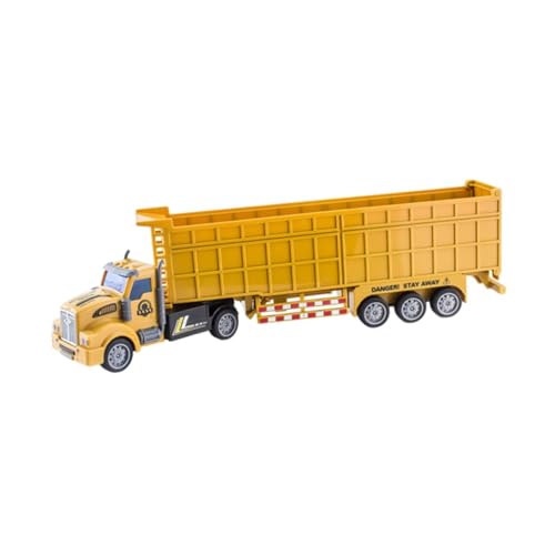 TTETTZ Kinder-LKW Spielzeug, Containerfahrzeug mit Rückzug, Schwerlast-Transporter für Geschenke, Gelb, 33 cm von TTETTZ