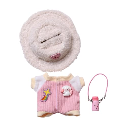 TTETTZ Kleidung für Plüschpuppen 15–17 cm mit Wasserkocher, Anzieh-Accessoires, Rosa mit Hut von TTETTZ