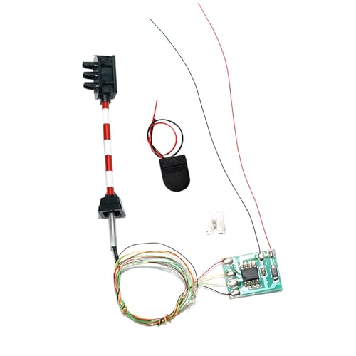 TTETTZ Modellbahn Eisenbahnzug Block Miniatur Verkehrsampel Dreifach Metall Pp Material für Micro Landschaft Architekturmodell Diorama, Rot Weiß Pole TTETTZ Modellbahn Eisenbahnzug Block Miniatur Verkehrsampel Dreifach Metall Pp Material für Micro Landschaft Architekturmodell Diorama, Rot Weiß Pole von TTETTZ