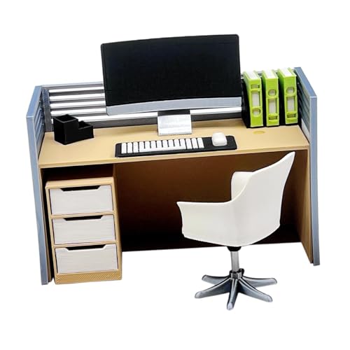 TTETTZ Puppenhaus Dekoration Büro Möbel Miniatur Computer Schreibtisch Modell 1: 12 Ornamente, Set B TTETTZ Puppenhaus Dekoration Büro Möbel Miniatur Computer Schreibtisch Modell 1: 12 Ornamente, Set B von TTETTZ