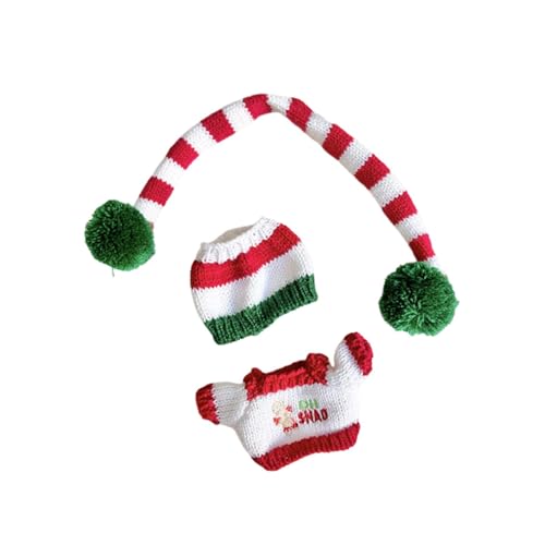 TTETTZ Puppenkleidung für 6 Zoll Puppen, Set mit Pullover Und Mütze, Weihnachtsoutfit für Plüschpuppe von TTETTZ