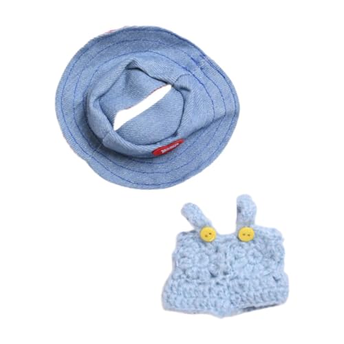 TTETTZ Puppenkleidung für Rollenspiele, Puppen-Outfit, Mini-DIY-Kostüme für 6,69-Zoll-Puppen, Blauer Kleiderhut von TTETTZ