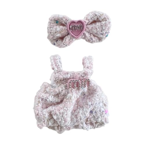 TTETTZ Puppenoutfit mit Schleife, Kopfbedeckung, Waschbar, Geschenkidee für Kinder, Dekoration, Anzug für 15 cm Puppen, Style A von TTETTZ