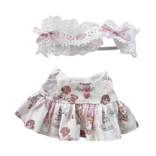 TTETTZ Rollenspielkostüm mit Puppenkleidung, weiches Outfit und Haar-Accessoires für Puppen von 17 cm , Rosa von TTETTZ