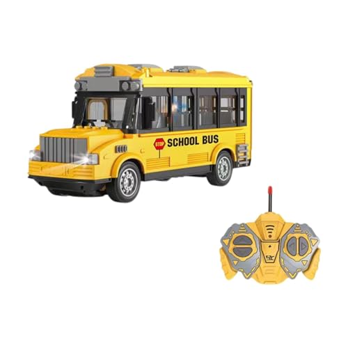 TTETTZ Schulbus-Spielzeug, Schulbus-Modell, 1/30, elektronische Fahrzeuge, Geschenke, Simulation mit Lichtern, alle Richtungen Fahren, RC-Auto, RC-Bus, Yellow School Bus A von TTETTZ