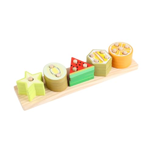 TTETTZ Sortierspielzeug Formen Steckspiel Stapelspielzeug Und Lernspielzeug Aus Holz Zum Erkennen von Formen Und für Die Feinmotorik für Kinder Ab 3 Jahren, Frucht TTETTZ Sortierspielzeug Formen Steckspiel Stapelspielzeug Und Lernspielzeug Aus Holz Zum Erkennen von Formen Und für Die Feinmotorik für Kinder Ab 3 Jahren, Frucht von TTETTZ
