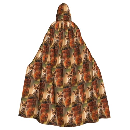 TTIGLHOH Süßer Baby-Fuchs-Aufdruck, großer Kapuzenumhang für Erwachsene, Halloween, 140 cm lang, ideal für Zauberer-Bademantel TTIGLHOH Süßer Baby-Fuchs-Aufdruck, großer Kapuzenumhang für Erwachsene, Halloween, 140 cm lang, ideal für Zauberer-Bademantel von TTIGLHOH