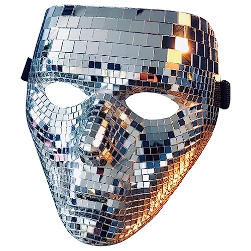 Disco Ball Glitter Gesichts Maske, Disco Ball Kostüm Festival Maskerade Kopf Bedeckung Festival Gesichts Bedeckung Festival Maskerade Gesichts Abdeckung für DJ Stage Bar Party Disco Ball Glitter Gesichts Maske, Disco Ball Kostüm Festival Maskerade Kopf Bedeckung Festival Gesichts Bedeckung Festival Maskerade Gesichts Abdeckung für DJ Stage Bar Party von TTOCAR