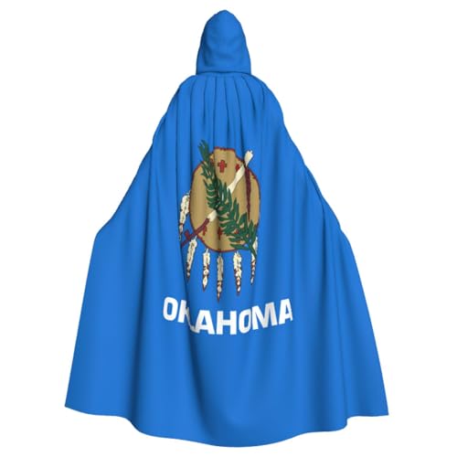 TTYDOKLA Oklahoma Kapuzenumhang mit Staatsflagge, vielseitiger Umhang mit Kapuze, Hexenumhang und Kapuzenumhang für Erwachsene von TTYDOKLA