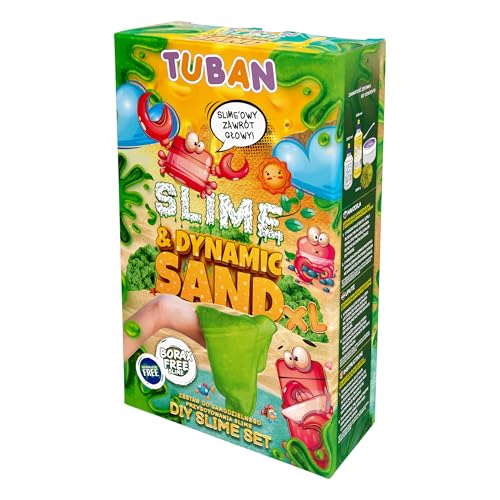 TUBAN DIY Slime & Dynamischer Sand Set – Für Kinder – Kleber Aktivator Dynamischer Sand Spatel Behälter Geburtstag – Für Mädchen und Jungen XL von TUBAN