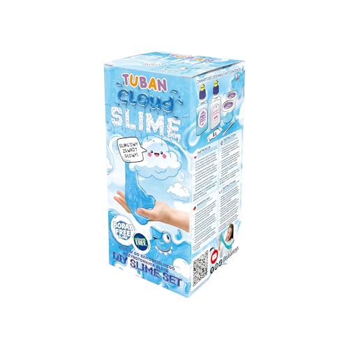 TUBAN DIY Tuban Slime Set – Kleber – Aktivator – Neon-Glitzer – Behälter – Rührstab – Spielzeug für Kinder Wolke von TUBAN