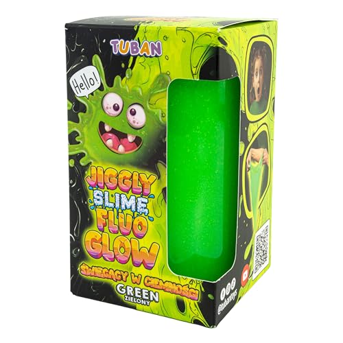 TUBAN Jiggly Fluo Glow 430 g – Leuchtender Slime Für Dehnen Kneten Und Blasen – Nicht Klebend – Sensorisches Spiel – Für Kinder Ab 6 Jahren - Grün TUBAN Jiggly Fluo Glow 430 g – Leuchtender Slime Für Dehnen Kneten Und Blasen – Nicht Klebend – Sensorisches Spiel – Für Kinder Ab 6 Jahren - Grün von TUBAN