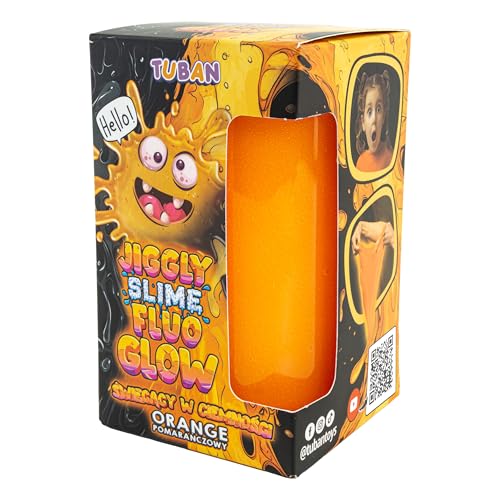TUBAN Jiggly Fluo Glow 430 g – Leuchtender Slime Für Dehnen Kneten Und Blasen – Nicht Klebend – Sensorisches Spiel – Für Kinder Ab 6 Jahren - Orange TUBAN Jiggly Fluo Glow 430 g – Leuchtender Slime Für Dehnen Kneten Und Blasen – Nicht Klebend – Sensorisches Spiel – Für Kinder Ab 6 Jahren - Orange von TUBAN