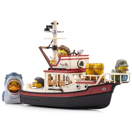TUBBZ Jaws Sammlerpaket – Schwimmendes Orca-Boot-Modell mit Bruce dem Hai und Mini-Entenfiguren von Quint, Hooper und Brody – Bade-Spielset für Fans und Sammler TUBBZ Jaws Sammlerpaket – Schwimmendes Orca-Boot-Modell mit Bruce dem Hai und Mini-Entenfiguren von Quint, Hooper und Brody – Bade-Spielset für Fans und Sammler von TUBBZ