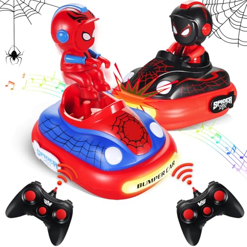 Ferngesteuertes Auto 2 Stück Spider Autoscooter Ferngesteuert Auto mit Musik und LED-Licht, RC Spielzeug für 3 4 5 6 7 8 Jahre Geschenk Jungen Mädchen, Ostern Geburtstags Geschenke für Kinder 3+ Ferngesteuertes Auto 2 Stück Spider Autoscooter Ferngesteuert Auto mit Musik und LED-Licht, RC Spielzeug für 3 4 5 6 7 8 Jahre Geschenk Jungen Mädchen, Ostern Geburtstags Geschenke für Kinder 3+ von TUKIIE