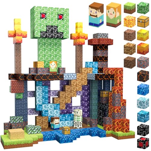 TUKIIE Magnetische Bausteine 160 Stück Magnetic Building Blocks Montessori Spielzeug ab 3 4 5 6 7 8 9 Kinder Geburtstags Weihnachten Geschenke für Jungen Mädchen von TUKIIE