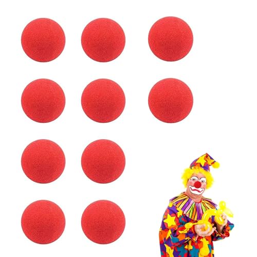 Clownnase, Clown-Nase, Clownsnasen Rot, Schwamm-Clownnasen, Rote Nase Schaumstoff Nase, Rote Clown Nasen, Clowns Gekleidete Schwammbälle, Für Zubehör Party Kleid, 10 Stücke von TUKNN