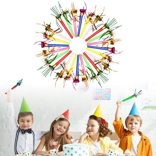 Kinder Party Gebläse, Luftrüssel Kinder Tröten Kindergeburtstag, Mehrfarbig Party Gebläse, Neujahr Party Krachmacher Gebläse Krachmacher, Mehrfarbig Partytröten Luftrüssel, 20 Stück von TUKNN