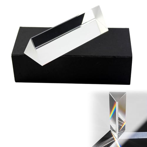 Triangular Prism Optical Glass,Refraktor Dreieckiger Prismen,Dreiecksprismen Optisches Glas,Fotografie Glas Prisma Spektrometer K9,Dreieckiges Prisma,Dreiecksprisma Kristall Prisma mit Geschenkbox von TUKNN