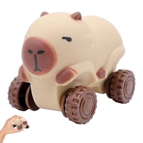 Capybara Quetschspielzeug,with Wheels,Stress Squeeze Spielzeug,Büro Gadgets,Süßes Capybara Anti-Stress Spielzeug, Gemütliches, Lustiges Kneifspielzeug für Kinders und Erwachsene von TULEBOLIAN