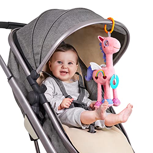 TUMAMA Baby Kinderwagen Spielzeug für 0 3 6 12 Monate, hängende Spielzeug für Bett, Autositz, Baby Rassel Spielzeug, Babyschale Plüschtier mit Windspiel für neugeborenes Baby Mädchen Junge Geschenk von TUMAMA